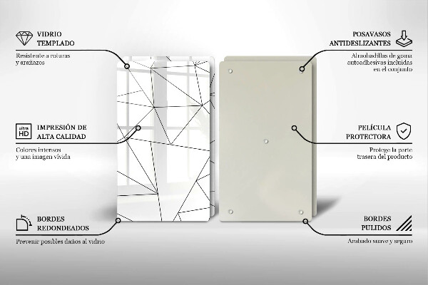 Sklo za varnú dosku Biele trojuholníky