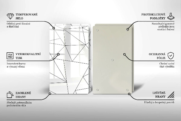 Sklo za varnú dosku Biele trojuholníky