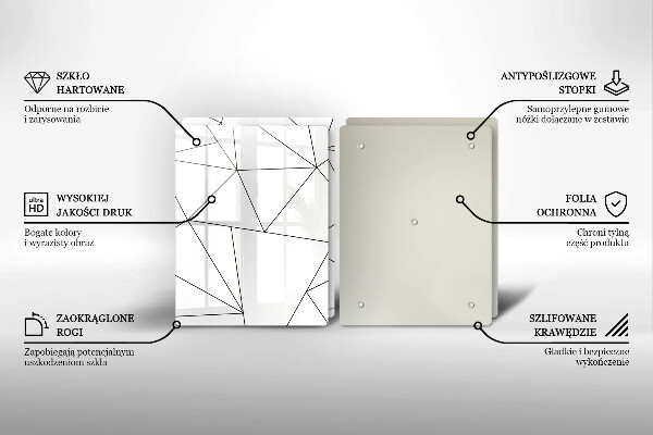 Sklo za varnú dosku Biele trojuholníky