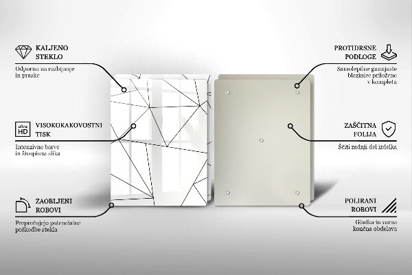 Sklo za varnú dosku Biele trojuholníky