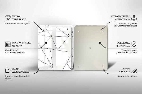 Sklo za varnú dosku Biele trojuholníky