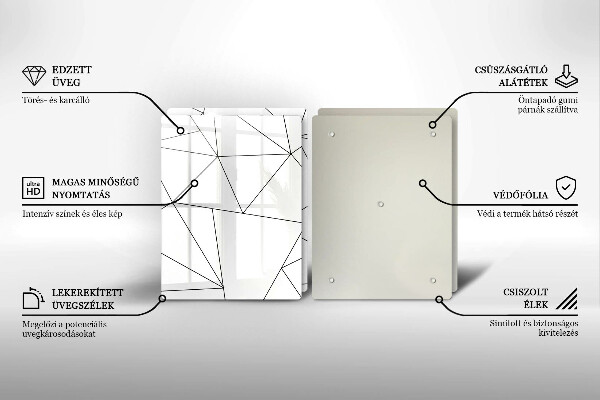 Sklo za varnú dosku Biele trojuholníky