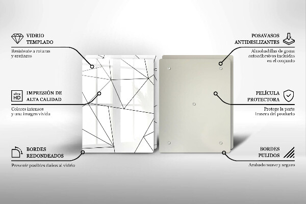 Sklo za varnú dosku Biele trojuholníky