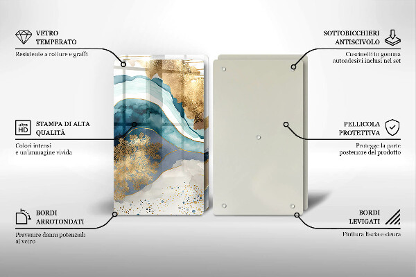 Sklo za varnú dosku Farebný mramor