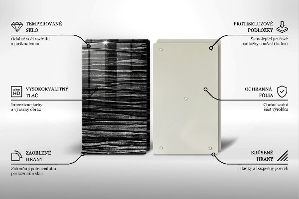 Sklo za varnú dosku Čierna abstrakcia