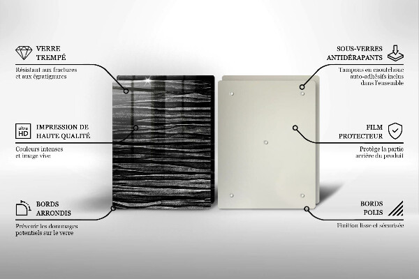 Sklo za varnú dosku Čierna abstrakcia