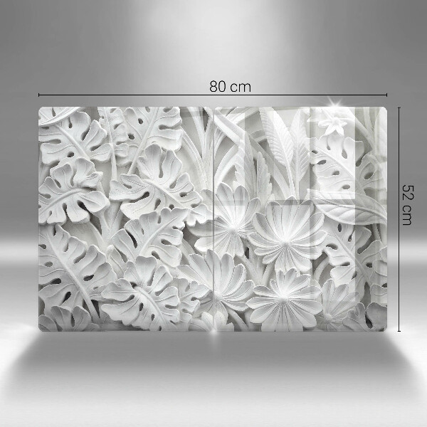 Sklo za varnú dosku Biele kvety