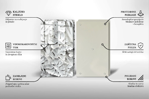 Sklo za varnú dosku Biele kvety