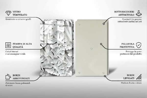 Sklo za varnú dosku Biele kvety
