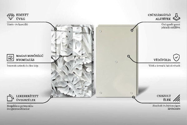 Sklo za varnú dosku Biele kvety