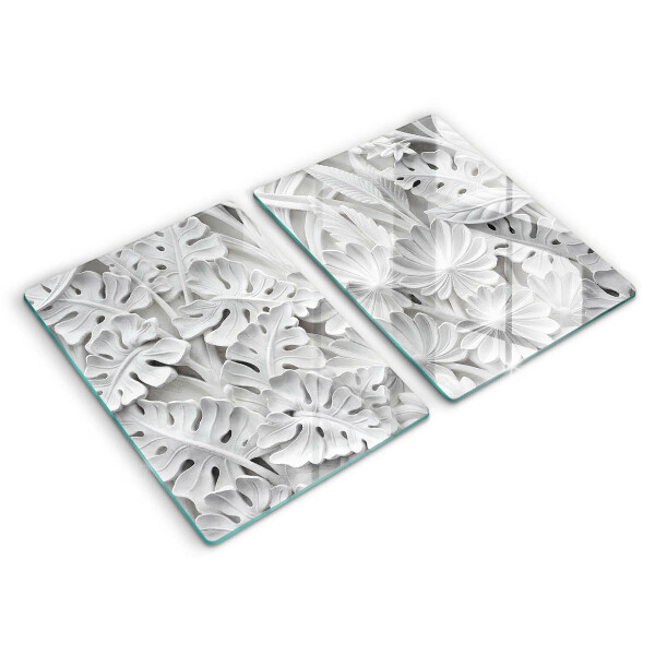 Sklo za varnú dosku Biele kvety