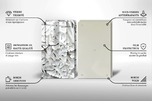 Sklo za varnú dosku Biele kvety