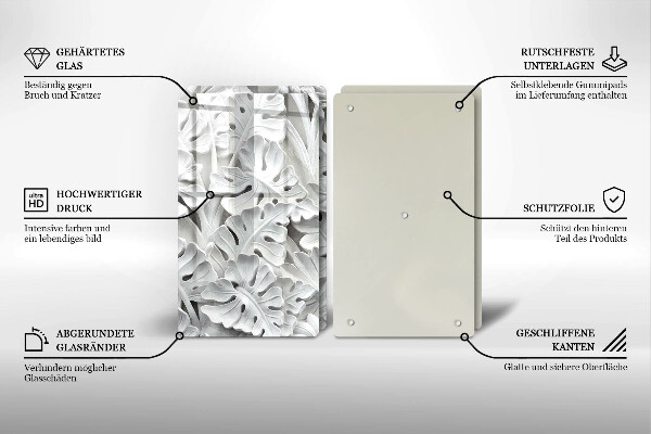 Sklo za varnú dosku Biele kvety