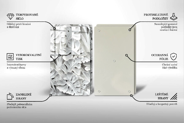 Sklo za varnú dosku Biele kvety