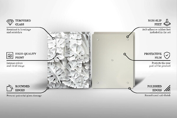 Sklo za varnú dosku Biele kvety