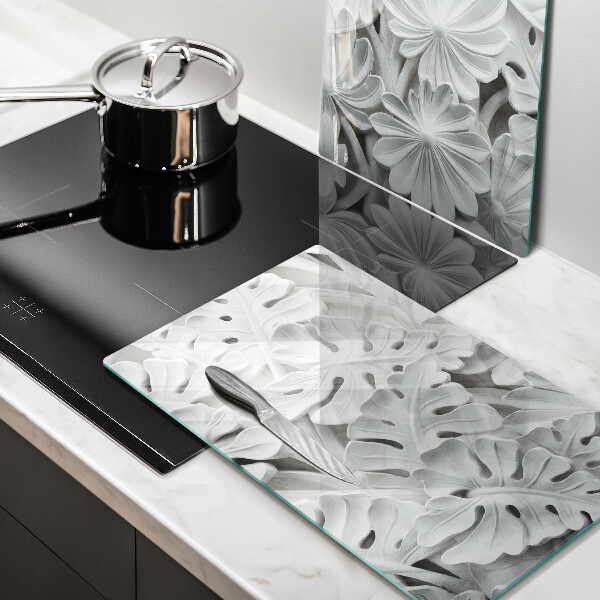 Sklo za varnú dosku Biele kvety