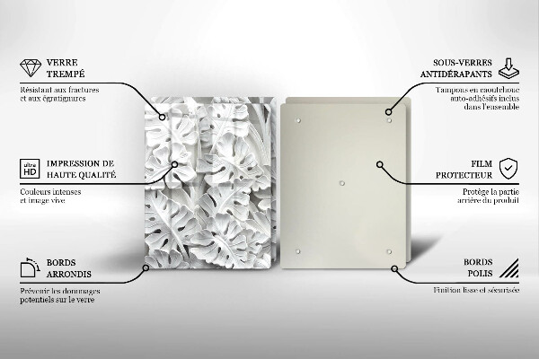 Sklo za varnú dosku Biele kvety