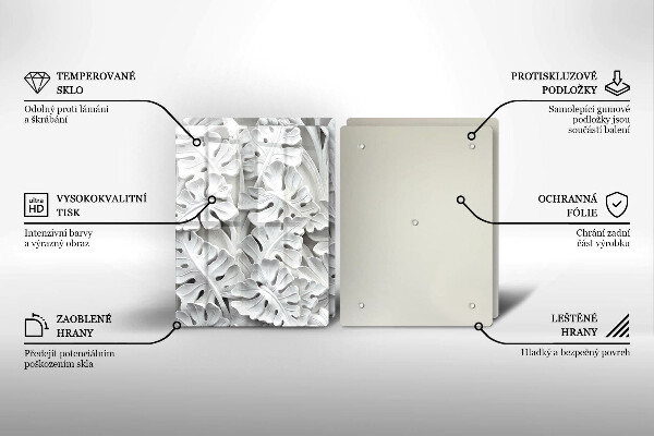 Sklo za varnú dosku Biele kvety