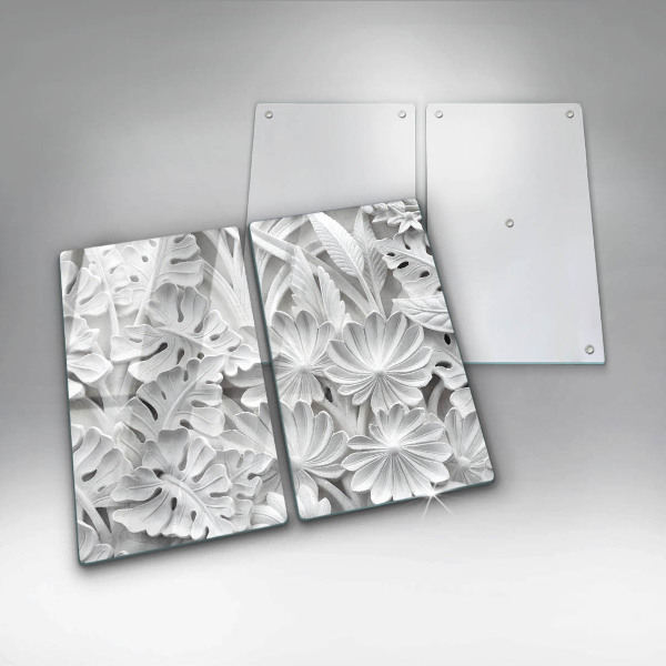 Sklo za varnú dosku Biele kvety