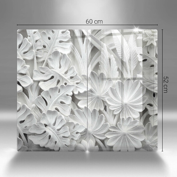 Sklo za varnú dosku Biele kvety