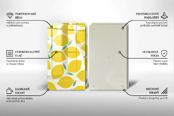 Sklo za varnú dosku Kreslené citróny