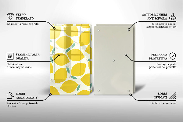 Sklo za varnú dosku Kreslené citróny