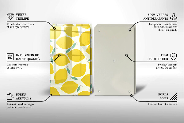 Sklo za varnú dosku Kreslené citróny