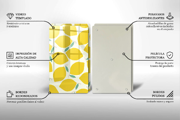 Sklo za varnú dosku Kreslené citróny