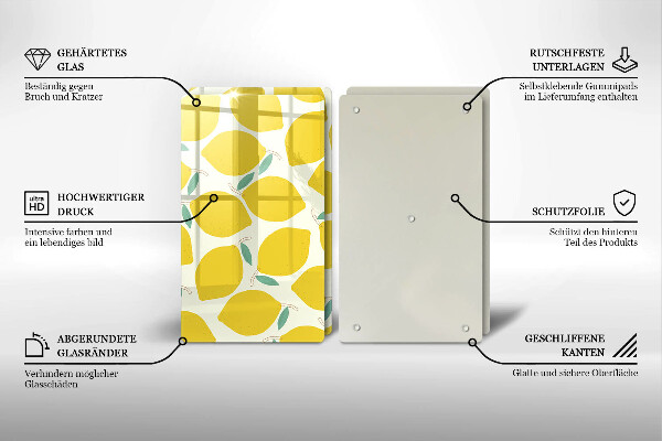 Sklo za varnú dosku Kreslené citróny