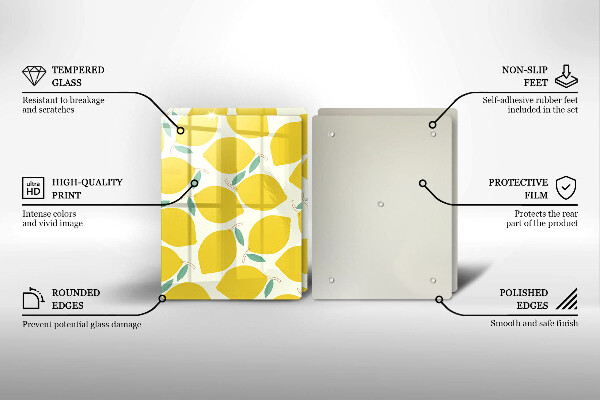 Sklo za varnú dosku Kreslené citróny