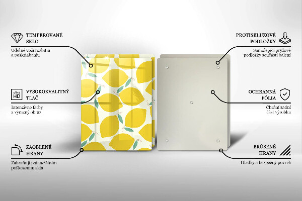 Sklo za varnú dosku Kreslené citróny