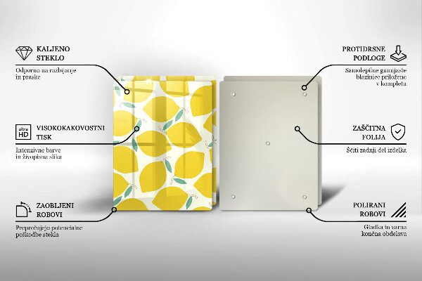 Sklo za varnú dosku Kreslené citróny