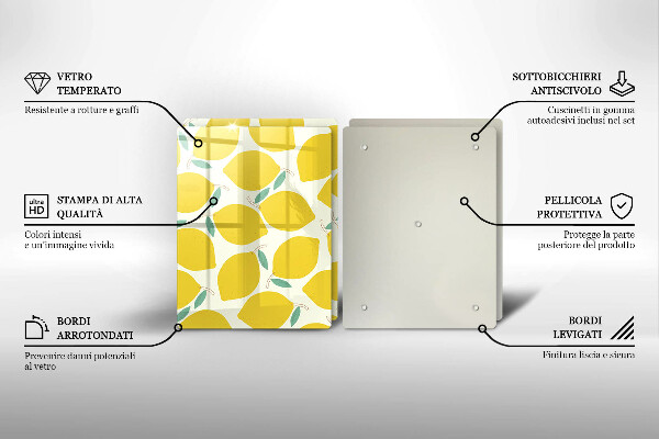 Sklo za varnú dosku Kreslené citróny
