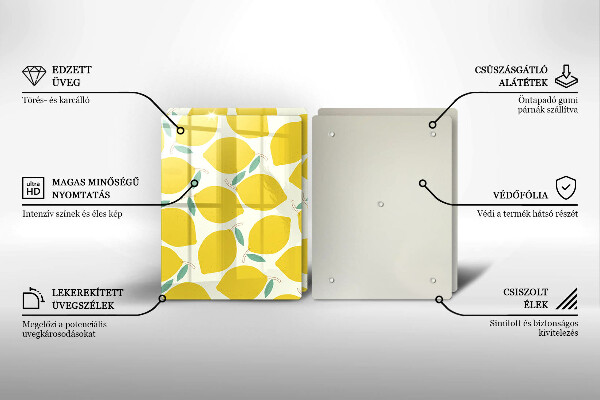 Sklo za varnú dosku Kreslené citróny