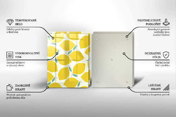 Sklo za varnú dosku Kreslené citróny