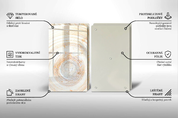 Sklo za varnú dosku Textúra dreva