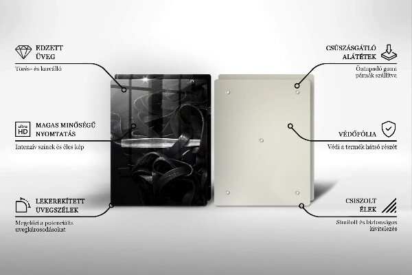 Sklo za varnú dosku Čierne cestoviny Tagliatelle