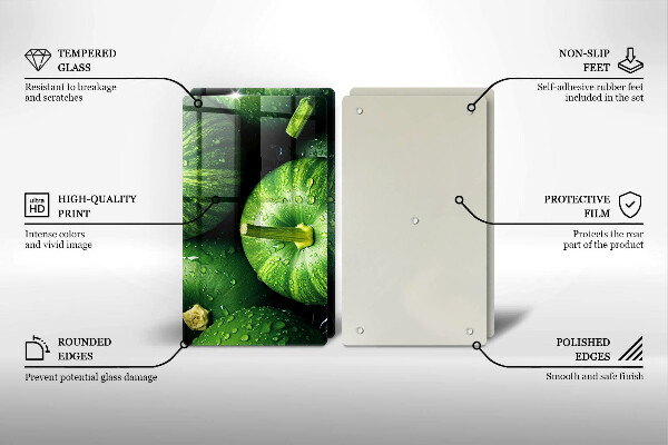 Sklo za varnú dosku Zelené tekvice