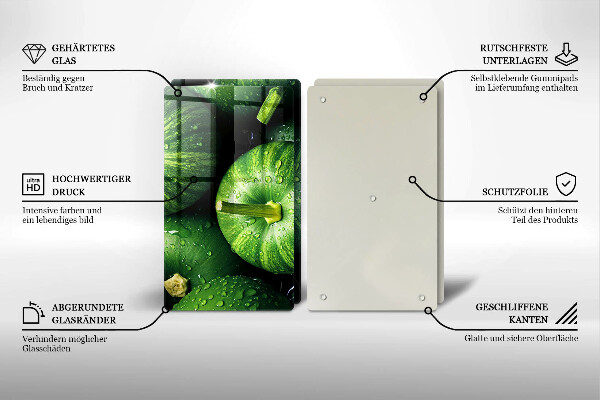 Sklo za varnú dosku Zelené tekvice