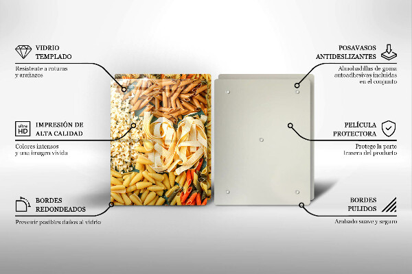 Sklo za varnú dosku Rôzne druhy cestovín