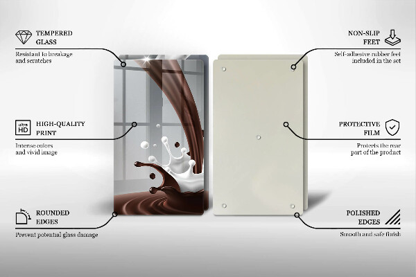 Sklo za varnú dosku Mlieko a čokoláda