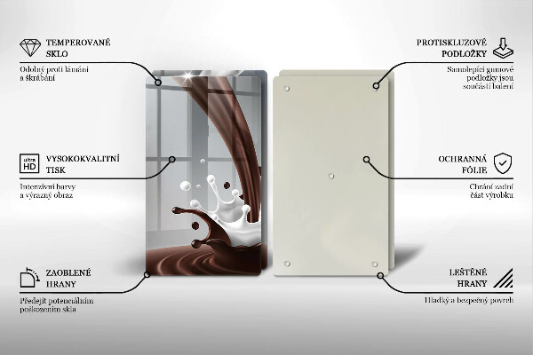 Sklo za varnú dosku Mlieko a čokoláda