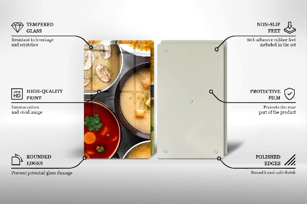 Sklo za varnú dosku Farebné polievky