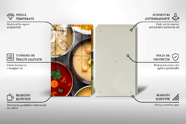 Sklo za varnú dosku Farebné polievky