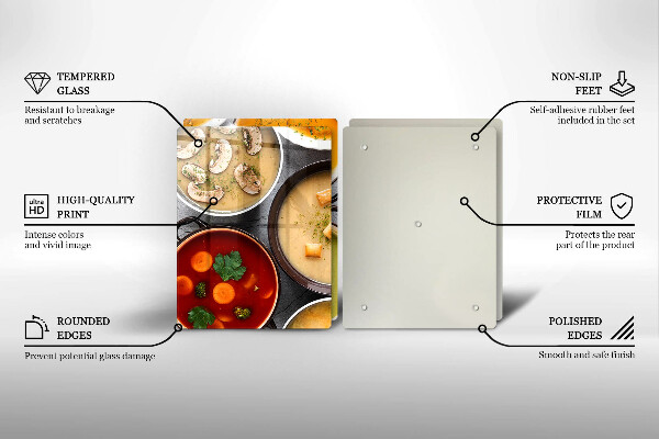 Sklo za varnú dosku Farebné polievky