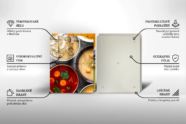 Sklo za varnú dosku Farebné polievky