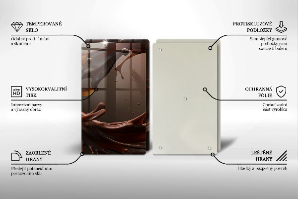 Sklo za varnú dosku Tekutá čokoláda