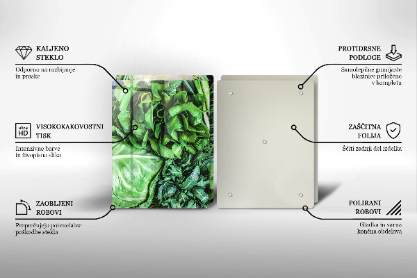 Sklo za varnú dosku Zelená zelenina