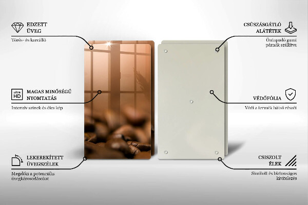 Sklo za varnú dosku Kávové zrná