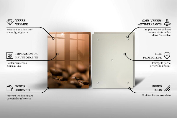 Sklo za varnú dosku Kávové zrná